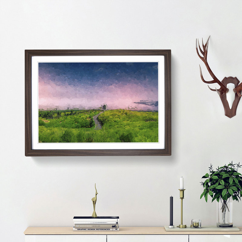 Driving Through Tenerife in Abstract - Picture Frame Graphic Art Print, Walnut Framed, 27cm H x 36cm W x 2cm D
