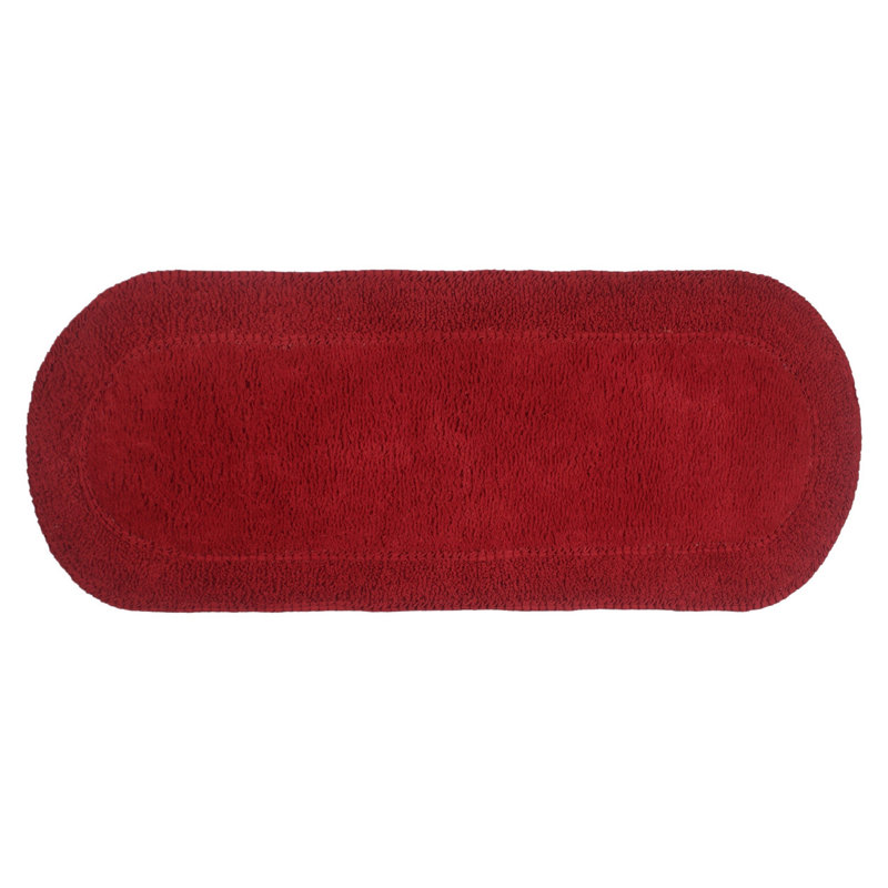 Tapis pour salle de bain 100% coton Double Ruffle Collection, l 21 po x L 54 po, Rouge