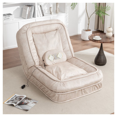 Lit de détente en velours avec dossier réglable et coussin de massage pour adultes et animaux de compagnie