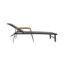 Chaise longue d'extérieur en aluminium noir pour patio et bord de piscine