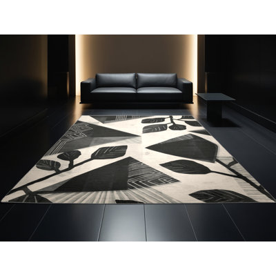 Machine Washable Pascasio Ginger Plant Global Inspired Geometric Rug in Brown