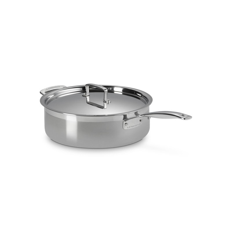 Le Creuset Classic Stainless Steel Round Saute Pan With Lid, 6 Qt.