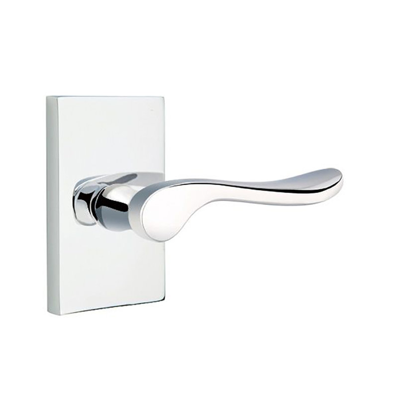 Luzern Privacy Door Lever, Right, Bright Chrome