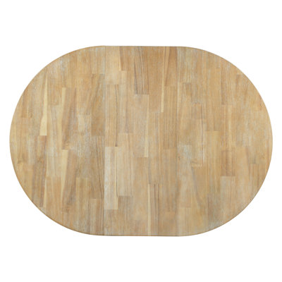 Table de salle à manger à rallonge ronde en bois Trexm