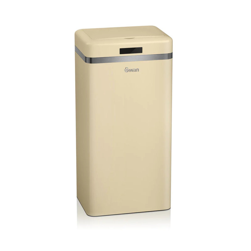 Retro Motion Sensor Kitchen Rubbish Bin - 11.89 L, Cream