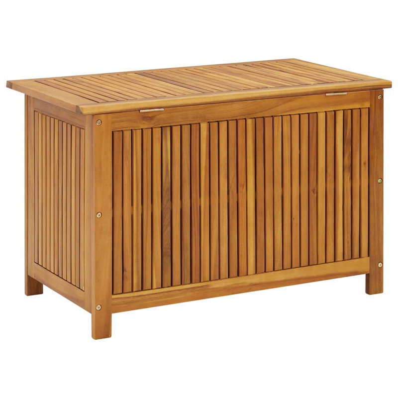 Solid Acacia Wood Outdoor Deck Box with Water-Resistant Bag