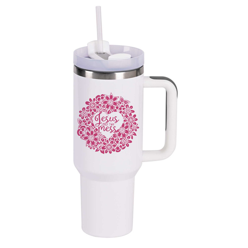 Gobelet floral Jésus «Love This Mess 40Oz»