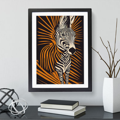 Zebra Explosion Abstract - Single Picture Frame Painting