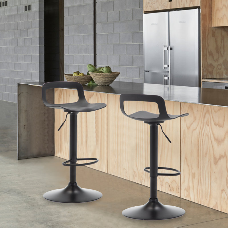 Ambrus Swivel Adjustable Height Counter Stool, Black