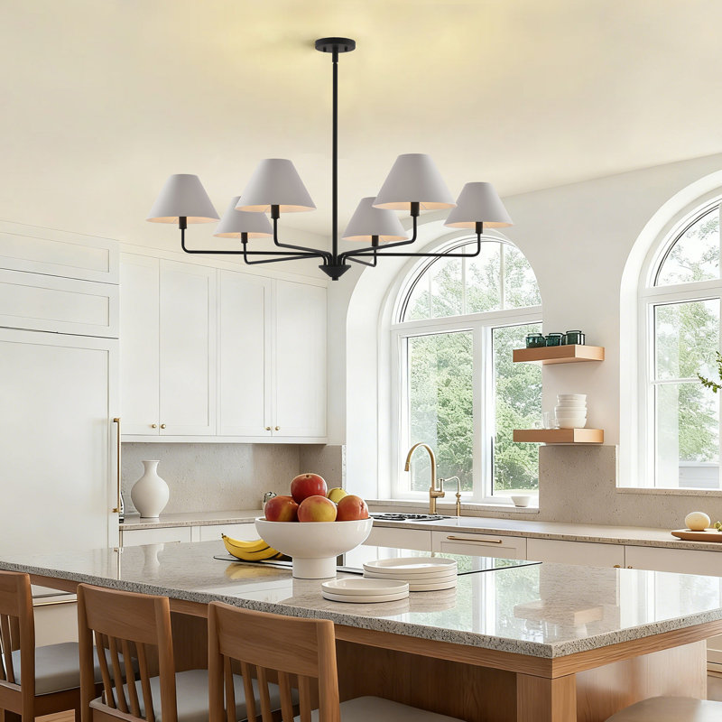 6-Light Chandelier, Noir mat