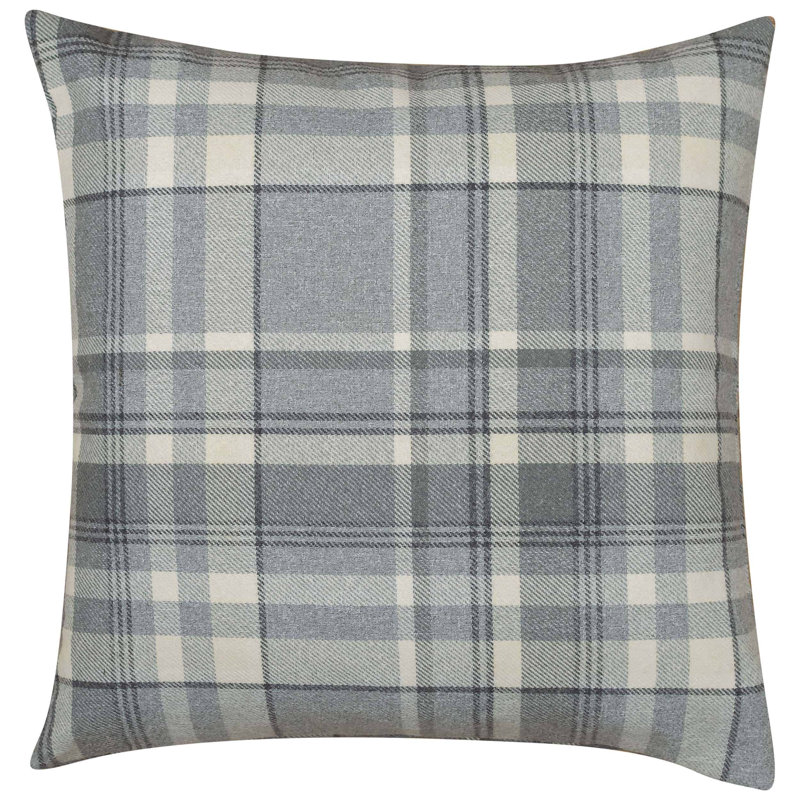Plaid Grey Cushion, Synthetic filled, 58x58cm