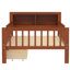 Lit simple avec rangement pour tête de lit et garde-corps sécurisés, qualité noyer-3961795