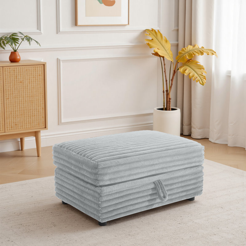 Repose-pieds de rangement Ermia, Gris