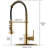 Quality Brushed Gold Kitchen Faucet, Pull Down , Stable Flow, Ceramic Cartridge Elegant Faucet In Gold, Water ,