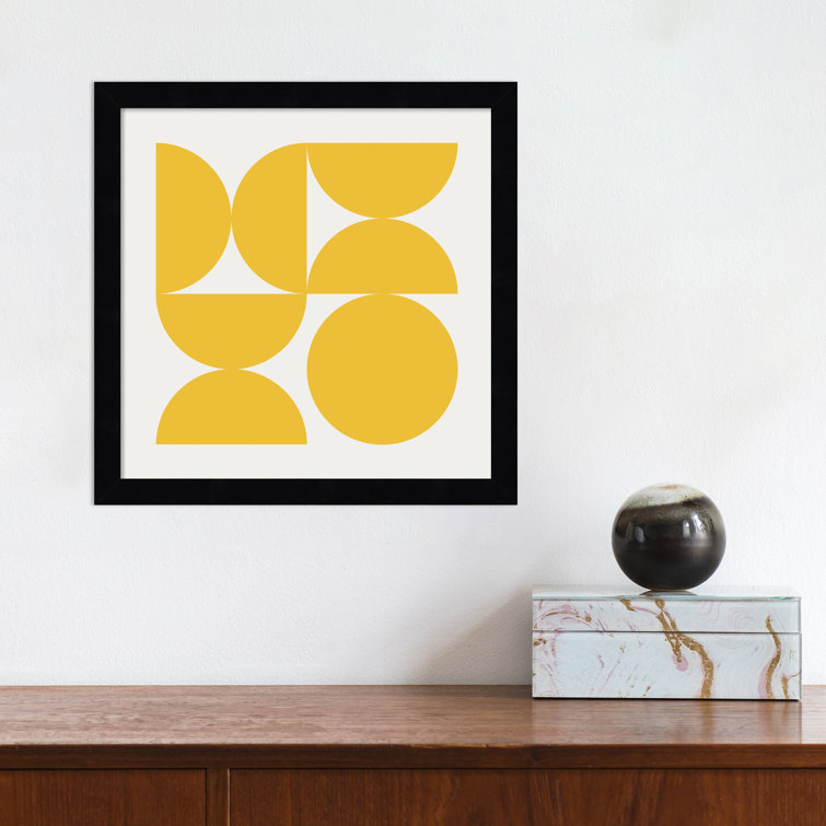 Mid Century Modern Geometric 04 Black Art Print by The Old Art