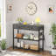 Petite console avec 2 tiroirs, canapé avec tablettes de rangement, 32 po, chêne gris