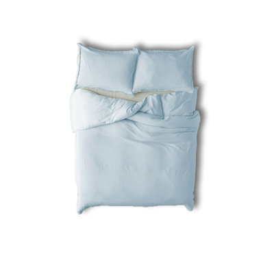 400TC Cotton Sateen Solid Fringe Duvet Cover Set