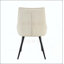 Ensemble de 4 chaises de salle à manger en similicuir blanc cassé avec texture en maille dorée et pieds sablés noirs pour une élégance moderne
