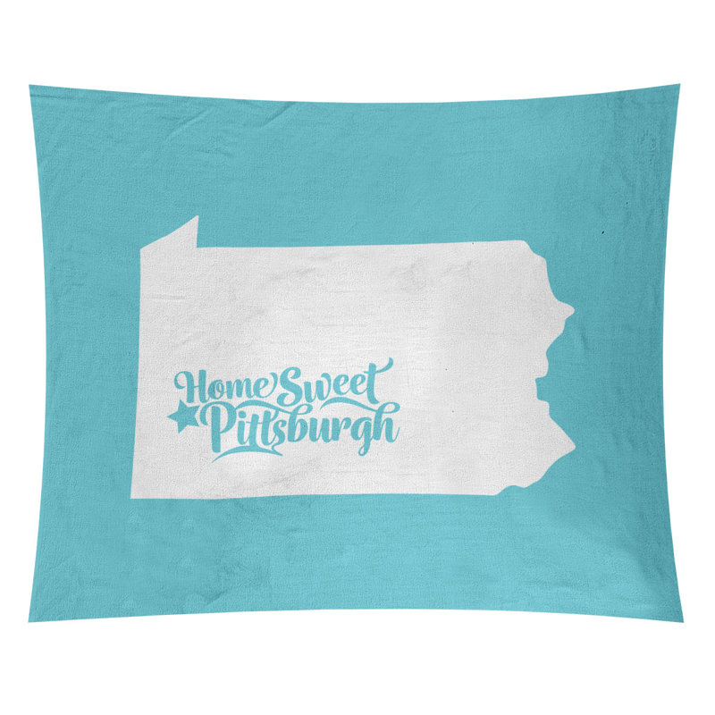 Tapisserie de Pittsburgh en Pennsylvanie, H 68 po x l 80 po, Bleu sarcelle
