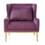 Fauteuil moderne en velours violet, fauteuil d'appoint, fauteuil de lecture, canapé individuel pour salon, chambre ou coin lecture-134204912