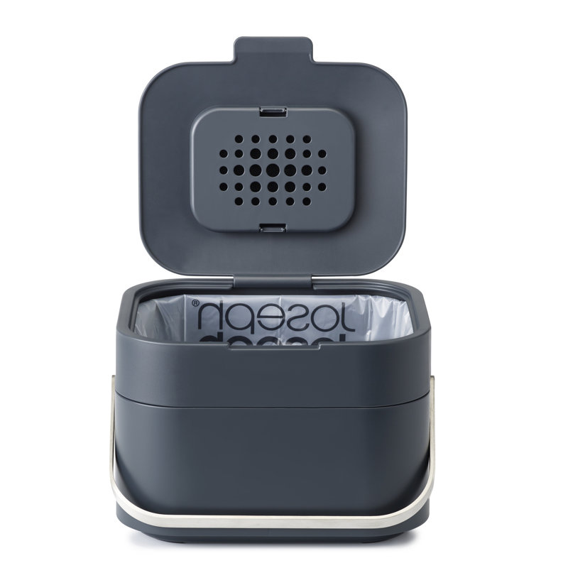 Joseph Joseph Stack 1 Gallon Food Waste Compost Bin with Odour Filter, Graphite