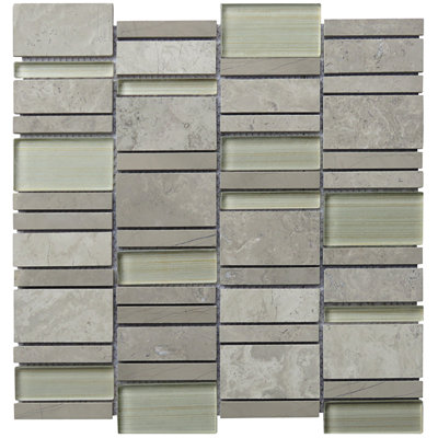 Carrelage mural mosaïque gris