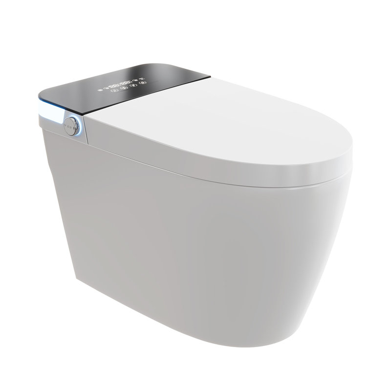 Tankless Modern Luxury Electric Toilet – Smart Toilet with Built‑in Bidet, Heated Seat, Warm Water Wash, Foot Sensor Operation, Air Dryer & LED Display