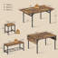 Ensemble de table de salle à manger extensible 6 pièces et ensemble de table de salle à manger avec banc et 4 tabourets