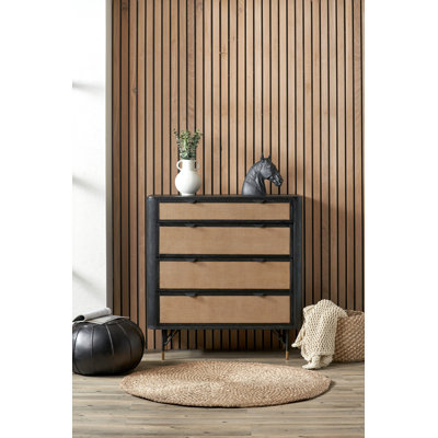 Caylin Solid Wood 100 cm W Chest of 4 Drawers