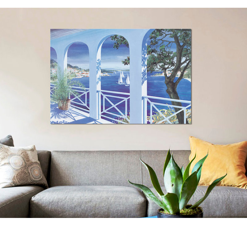 «Seascape II», reproduction sur toile, H 26 po x l 40 po x P 1,5 po, Pas de tapis, Toile tendue