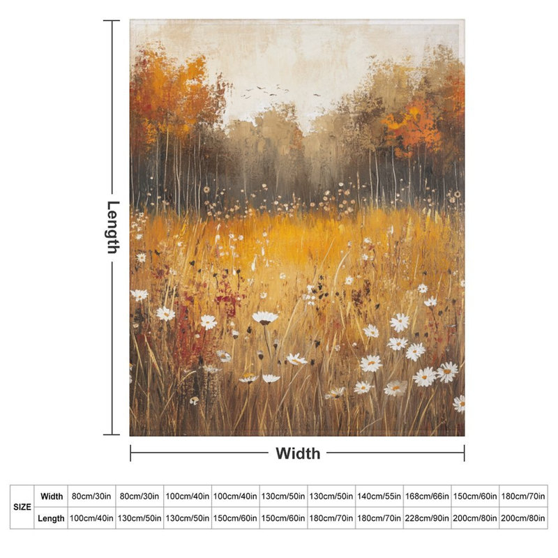 Jeté en flanelle Autumnal Meadow Wildflowers Birds Flying, couverture douce et chaude pour le salon, 40 po x 50 po