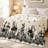 Floral Print Plush Throw Blanket, Elegant Black Lace Pattern Soft Cozy Fleece Bedding for Sofa Couch Bedroom Living Room Home Decor-135621229