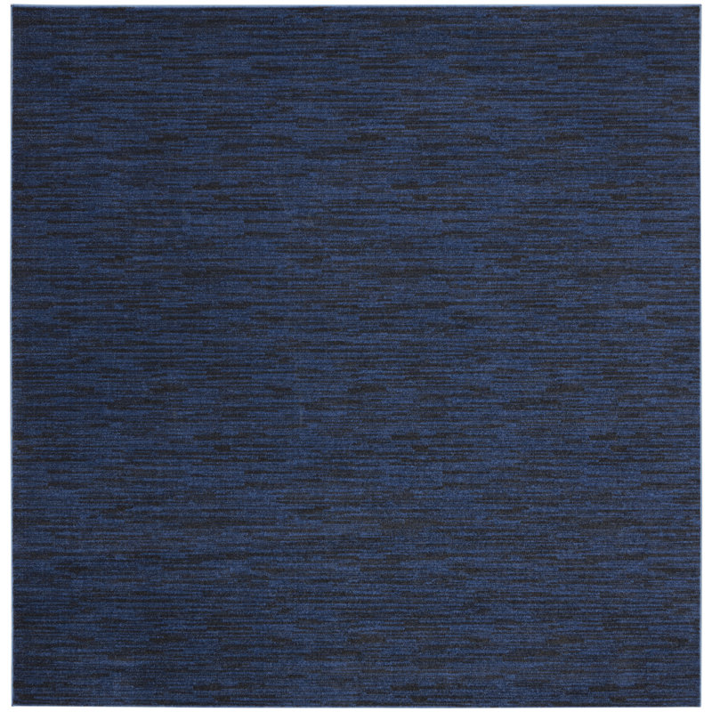 Tapis bleu nuit Nourison Essentials, Carré 9 pi