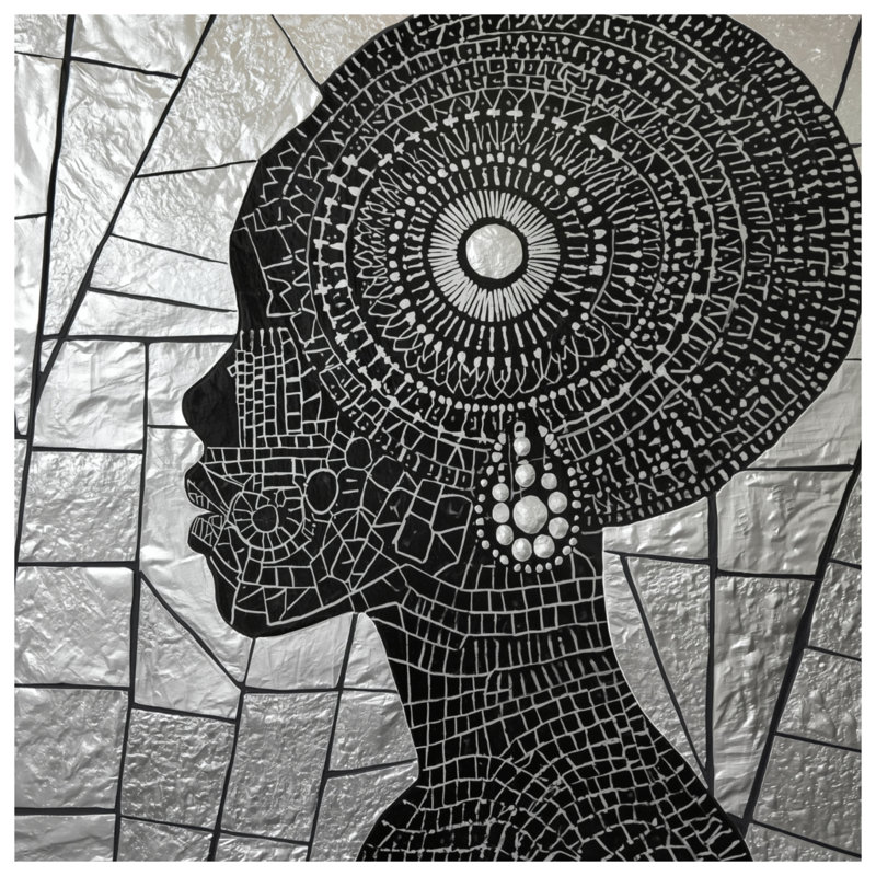 Édredon silhouette femme mosaïque, Simple extra long