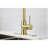 Gold Stainless Steel Kitchen Pull Down Faucet - 360 Rotatable High Spout, Simple Single Handle For Water Temperature And Flow Adjustment, Corrosion Rust-, 15.65 In. Deep, 10.1 Wide, 9.24 Tall, 4.26-1963427268