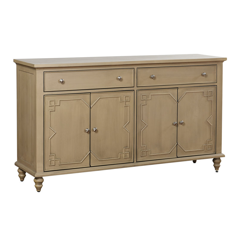 Buffet Dimka - armoire à quatre portes - finition brossée beige