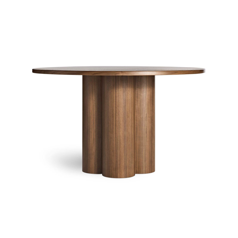 4 Quarter Round Solid Wood Dining Table, 48" W x 48" L, Walnut