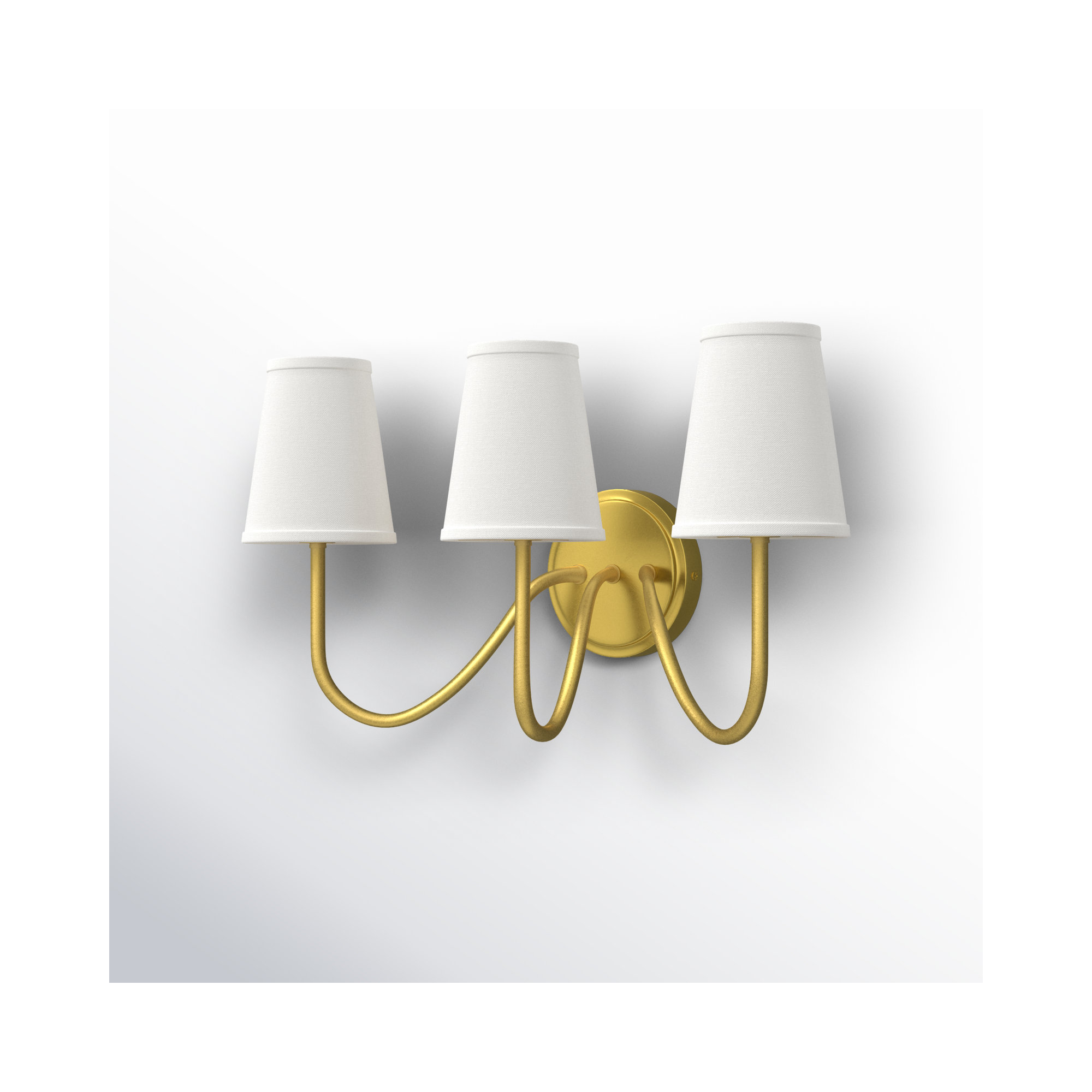 Mariposa 3 - Light Dimmable Armed Sconce, Natural Brass