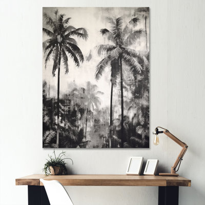 Palmier noir et blanc II sur toile
