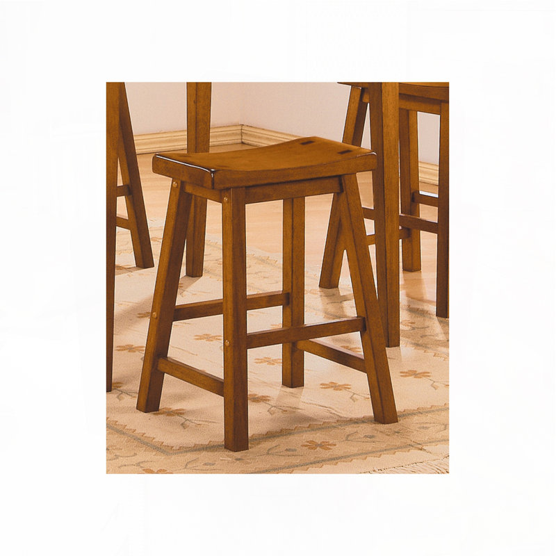 Ensemble de tabourets de bar sans dossier, pieds en bois, Chêne