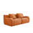 Orange Teddy Fabric Boneless 2-Seat Loveseat Sofa, No Assembly Required Curved Arm Living Room Couch-381422521