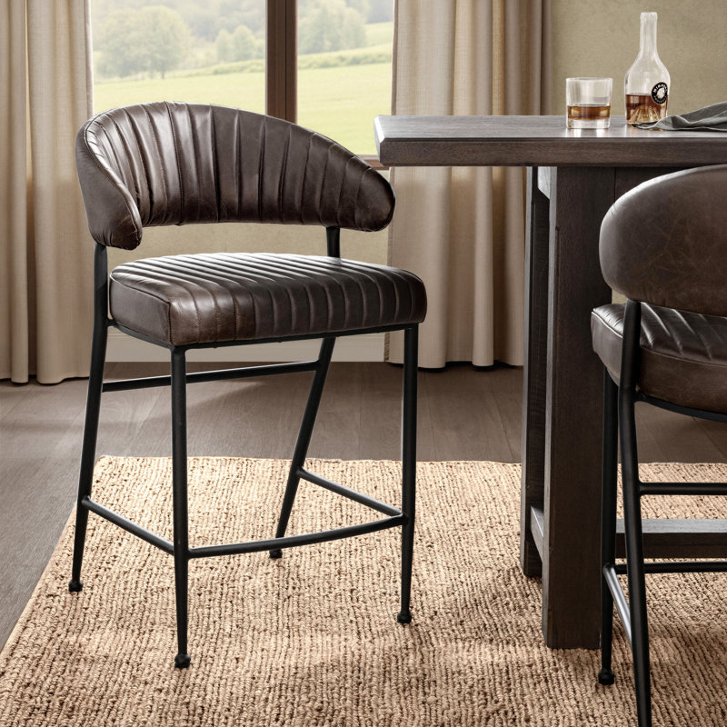 Tabouret de comptoir en cuir Umbria, 26
