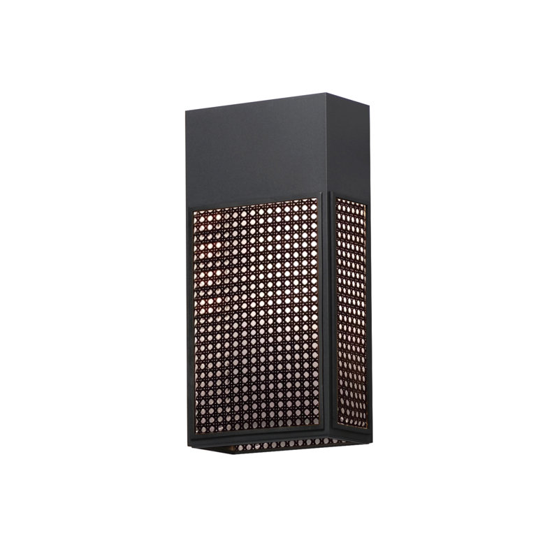 Achsa Aluminum LED Wall Light, Black, 16" H x 8' W x 4.75" D
