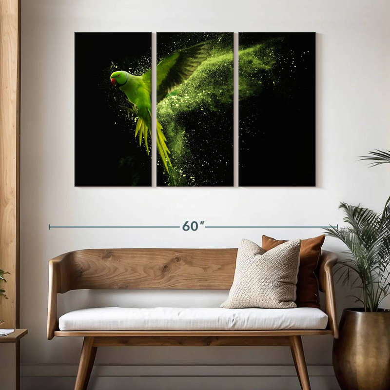 Brampt Alexandrine Parakeet, 32" H x 50" W