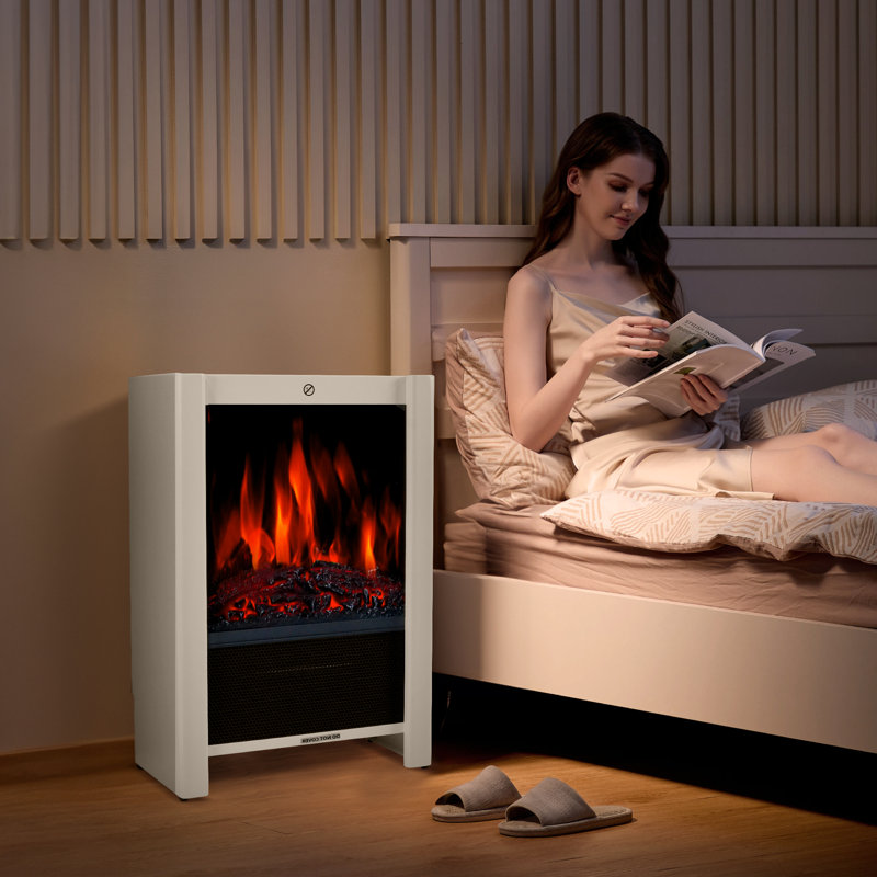 Poêle électrique avec télécommande 1500W, Beige