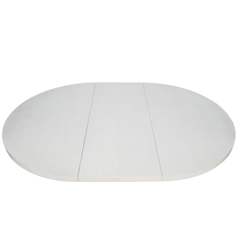 Chalk Solid Hardwood Round Extension Table Top, 48" to 66"