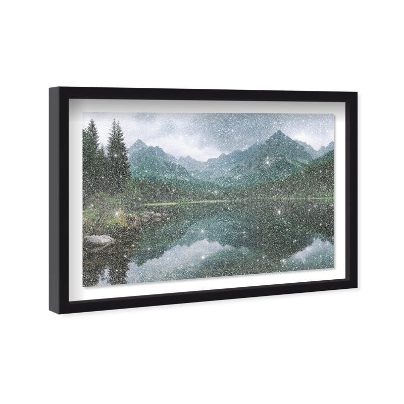 Mountain Mirror I Print by Oliver Gal, 37.5" H x 55.5" W, Black Shadowbox