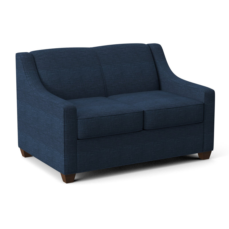 Phillips 52" Square Arm Sofa Bed with Reversible Cushions, Archetype Admiral, Montana Walnut