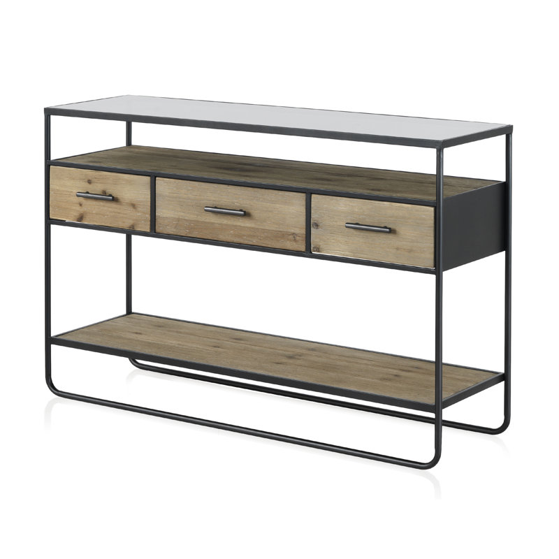 Abbygale 120 cm W Glass Top Console Table