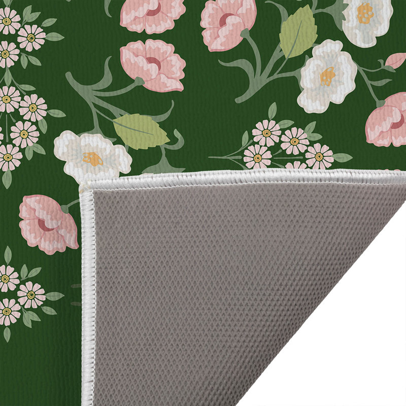Paillasson May Flowers, Vert, L 21 po x L 34 po